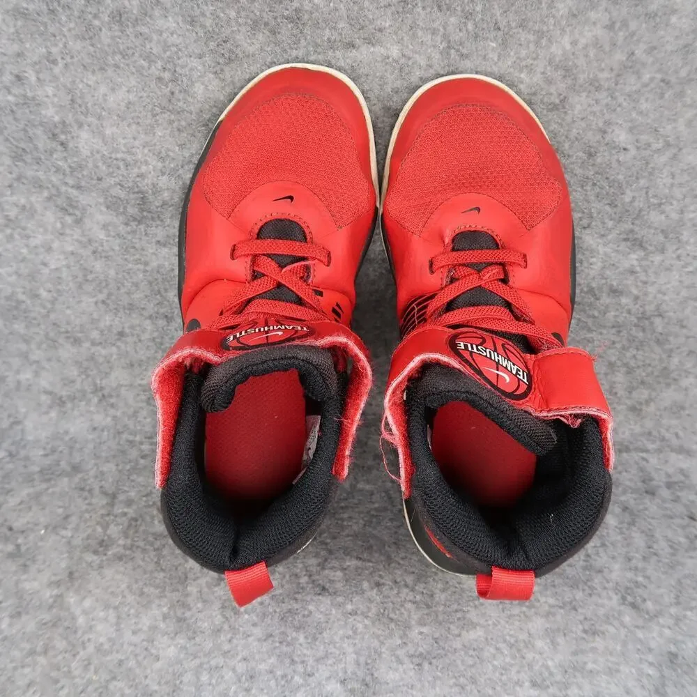 Nike Shoes Kids 13 Sneaker Team Hustle Mid Athletic Trainer Basketball Red Black - Picture 7 of 12